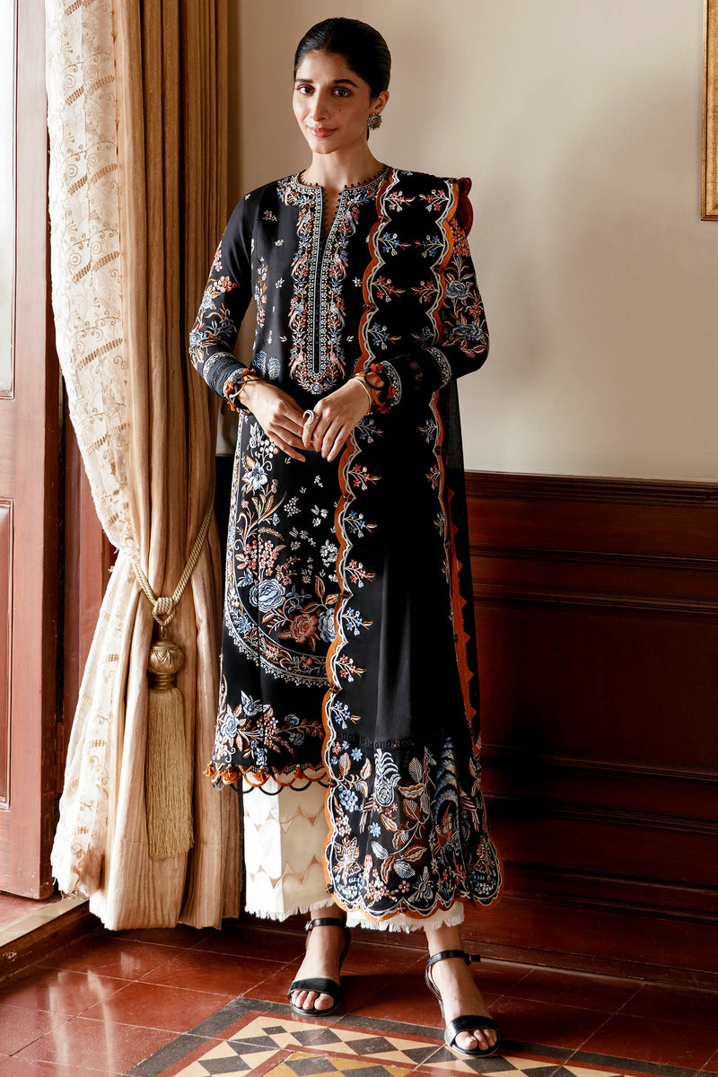Black Luxury Lawn Suit | Zaha | Festive Lawn '23 | IREM - ZF23-07